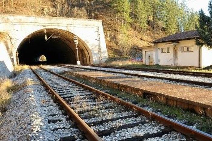 The train station in the village of Strpci, near the border with Serbia, where 19 Muslim men were abducted from a train in 1993