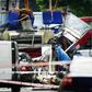 The remains of a double-decker bus in Tavistock Square in London, destroyed in one of a series of attacks on July 7, 2005 that killed 52 people
