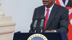 President Uhuru Kenyatta during a past address at State House, Nairobi (Twitter)