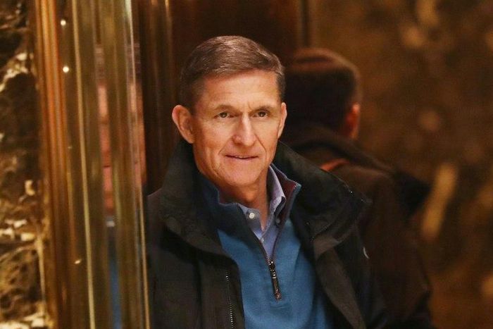 General Mike Flynn, pictured at Trump Tower in November, resigned as US national security advisor over his contacts with the Russian envoy to Washington