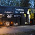 The explosion damaged windows on Borussia Dortmund's team bus as it was en route to their Westfalenstadion stadium on April 11