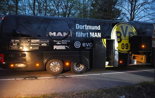 At around 7:15 pm (1715 GMT) on April 11, three explosions detonated just minutes after Dortmund's team bus left the squad's hotel heading for their quarter-final first leg against Monaco