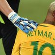Brazil's Neymar bleeds after being injured in the face during the 2018 World Cup football qualifier against Bolivia in Natal, Brazil, on October 6, 2016
