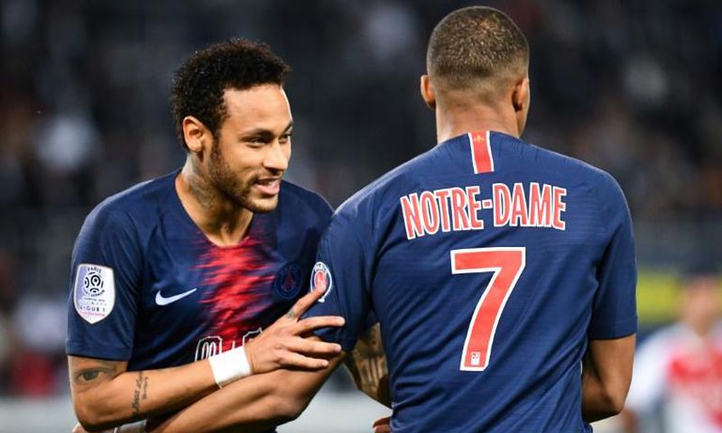 Neymar made his return for newly-crowned Ligue 1 champions Paris Saint-Germain as Kylian Mbappe fired a hat-trick past Monaco