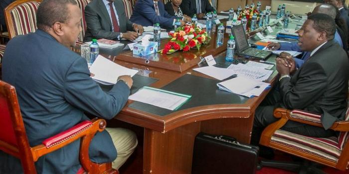 File image of President Uhuru Kenyatta chairing a Cabinet meeting