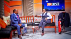 Governor Mike Sonko with Jeff Koinange during a JKL interview (Citizen)