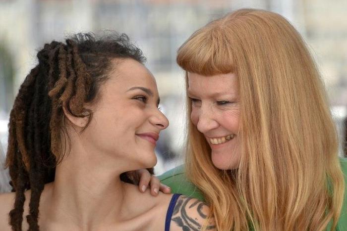 US actress Sasha Lane (L) and British director Andrea Arnold pose on May 15, 2016 to promote the film "American Honey"
