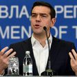 Greek Prime Minister Alexis Tsipras speaks during a press conference with his Serbian counterpart after their meeting in Belgrade on January 31, 2017