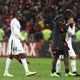 Paris Saint-Germain's midfielder Blaise Matuidi leaves the pitch at the end of the French L1 football match the team lost to Nice April 30, 2017