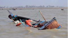 A file image of a capsized boat