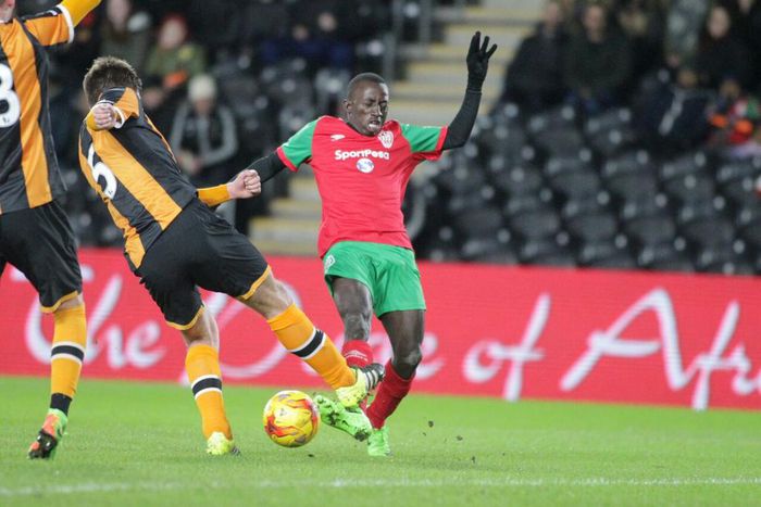 The action at the KCOM Stadium, United Kingdom where KPL All Stars lost 2-1 against Hull City Select XI.