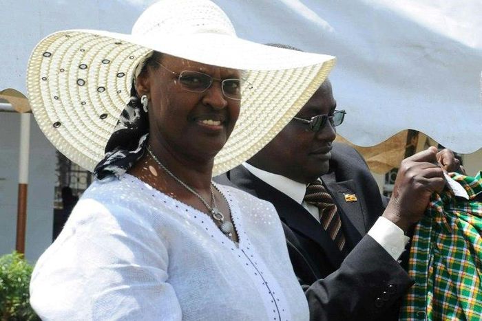 Stella Nyanzi criticised Janet Museveni (pictured), the wife of Ugandan President Yoweri Museveni, on Facebook after the government reneged on a campaign pledge to supply free sanitary pads to schoolgirls