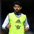 Chelsea striker Diego Costa warms up before the English Premier League match against Everton on April 30, 2017