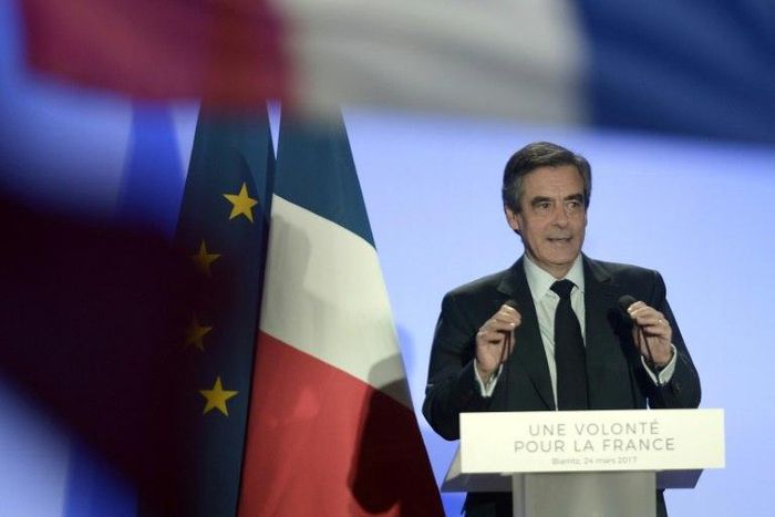 French presidential election candidate for the right-wing Les Republicains party Francois Fillon, pictured in March 2017, continues to claim that a smear campaign was run against him by President Francois Hollande's government