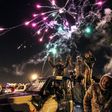 Libyans take part in a celebration with fireworks marking the sixth anniversary of the Libyan revolution, which toppled strongman Moamer Kadhafi, in Benghazi on February 17, 2017