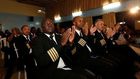 Kenya Airways captains attend a meeting on a pilots strike organised by Kenya Airline Pilots Association (KALPA) at the Jomo Kenyatta International Airport, Nairobi on April 28, 2016.