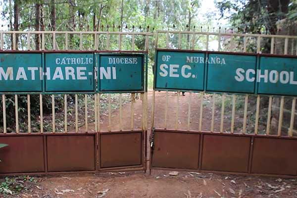 Entrance to Mathare-ini Secondary School in Murang'a (Daily Nation)