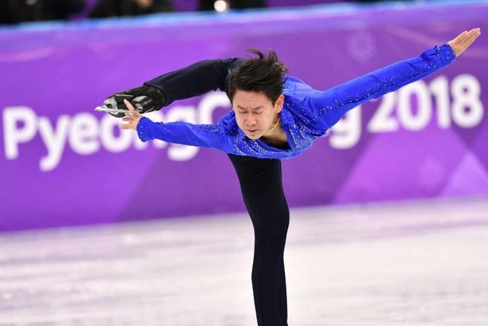 Kazakhstan's Denis Ten seen here in the men's single skating short program of the figure skating event during the Pyeongchang 2018 Winter Olympic Games in Gangneung on February 16, 2018.