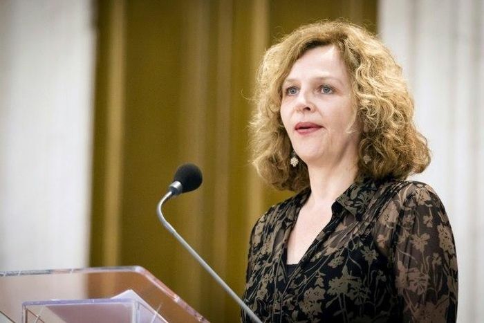 Edith Schippers, talks to the press after the stalled negotiations on the formation of a new cabinet in The Hague, on May 15, 2017