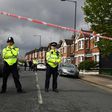 British police officers in north-west London on April 28, 2017