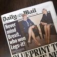 The Daily Mail newspaper's front page of Britain's Prime Minister Theresa May and Scotland's First Minister Nicola Sturgeon on March 28, 2017