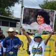 Activists protest demanding justice in the case of the murder of indigenous enviromentalist Berta Caceres in the first anniversary of her demise, in Tegucigalpa, on March 1, 2017
