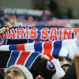 Paris Saint-Germain's fans hold scarves during the French Ligue 1 football match against Bordeaux February 10, 2017 at the Matmut Atlantique stadium