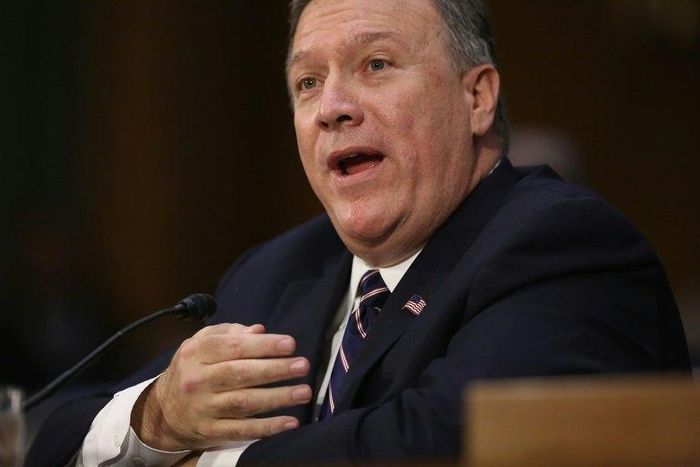 CIA chief Mike Pompeo, pictured on January 12, 2017, is in Ankara to discuss the Syria conflict