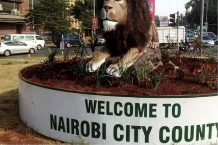 The lion statue that was erected on University Way in Nairobi. It has since been removed