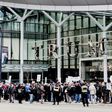 Protesters demonstrate in front of the Trump International Hotel and Tower in Vancouver on its opening day