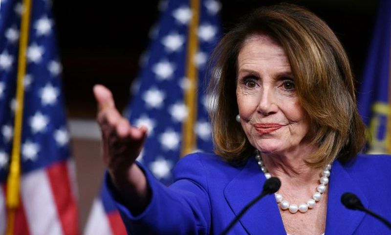 US House Speaker Nancy Pelosi, who is on a visit to Britain, says her Democratic Party needs a centrist vision to beat Donald Trump in the 2020 election