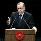 Turkish President Recep Tayyip Erdogan gives a speech to teachers during a ceremony on November 24, 2016 marking Teachers' Day