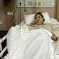 Egyptian patient Eman Ahmed Abd El Aty lies in a hospital bed at The Saifee Hospital in Mumbai on March 8, 2017, after her bariatric surgery