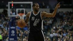 Kawhi Leonard of the San Antonio Spurs, seen in action during a recent NBA game