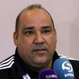 Esam Hamad, head coach of Iraq's Al-Zawraa football team speaks at a press conference in the northern Iraqi city of Arbil on May 21, 2017