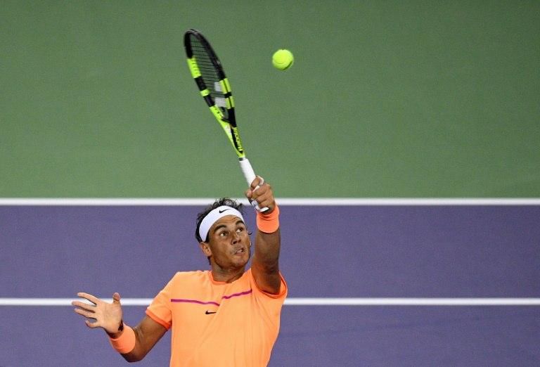 Rafael Nadal of Spain, pictured in action on October 12, 2016, will return for an exhibition event in Abu Dhabi