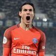Paris Saint-Germain's Uruguayan forward Edinson Cavani celebrates after scoring a goal during the French Ligue 1 football match between Bordeaux (FCGB) and Paris (PSG) on February 10, 2017