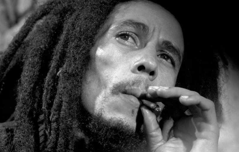 Bob Marley smoking Marijuana
