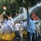 The Indian Youth Congress demonstrates against the government at Delhi, India's Jantar Mantar protest site