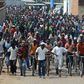People demonstrate outside the office of the United Nations Human Rights Commissioner in Bujumbura on September 24, 2016, against a report by investigators tasked by the UN with probing rights abuses in Burundi