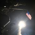 The guided-missile destroyer USS Porter launches Tomahawk missiles during military operations in the Mediterranean Sea, April 7, 2017