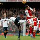 Tottenham Hotspur's Victor Wanyama (left) vies with Arsenal's Olivier Giroud during the English Premier League match at the Emirates Stadium in London, on November 6, 2016. The match ended 1-1