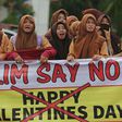 Muslim students protest celebration of Valentine's day