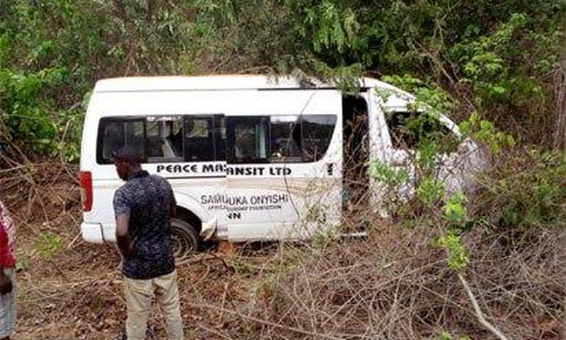 The crashed bus