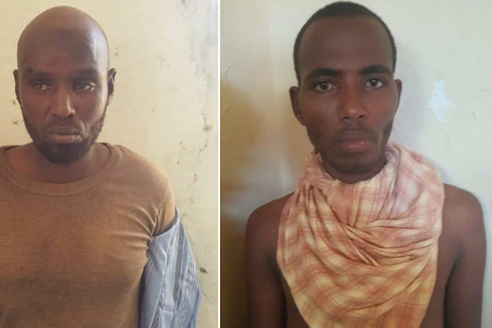 Aden Hassan Mohammed (22) and Ibrahim Ali Guyo (19) who were arrested after a taxi driver drove them into a police station