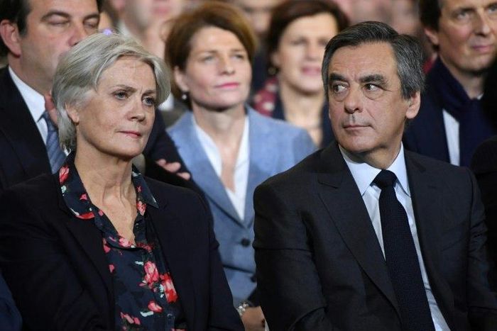 French presidential candidate Francois Fillon and his wife Penelope pictured during a campaign rally in Paris on January 29, 2017