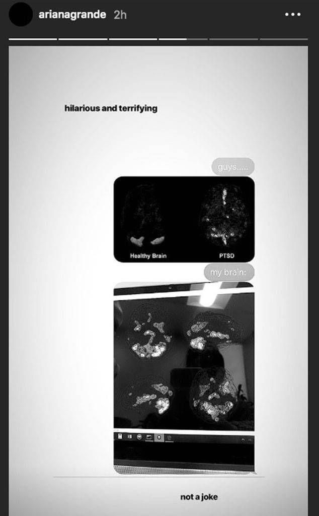 A screenshot of Ariana Grandes Instagram Story.