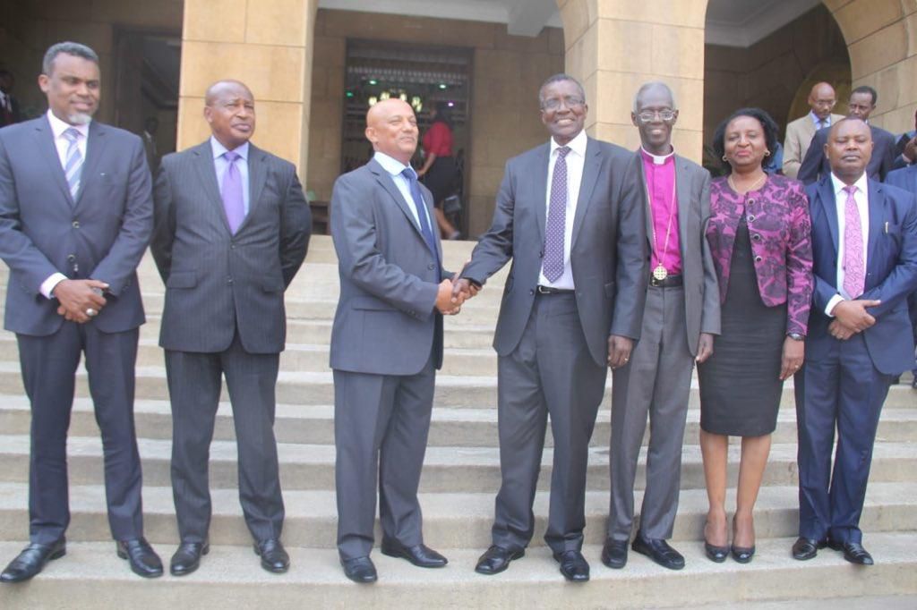 CJ Maraga, EACC CEO Twalib, dpp hAJI, DCI Kinoti, EACC Chairman Bishop Wabukala, AG Kihara and Chief Registrar Anne Amadi