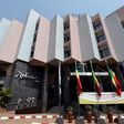 A picture taken on February 18, 2016 shows a general view of the Radisson Blu hotel in Bamako renovated three months after a deadly attack that left 19 people dead