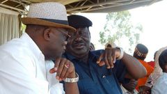 ODM leader Raila Odinga and Machakos Senator Johnson Muthama